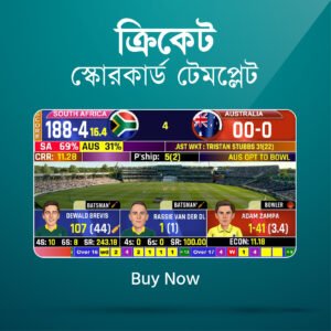 Cricket Live Auto Score Ready Template (OBS) – YouTube & Facebook